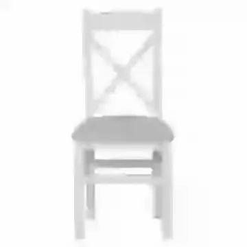 Grey or White Painted Finish Cross Back Dining Chair with Grey Fabric Seat Pad (sold in pairs only)